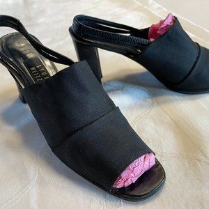 Stuart Weitzman SYNERGY Black, sling back, open toe Women's size 8.5AA
